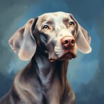 Canvas Weimaraner schilderij Elena Vittori 60 x 60 cm