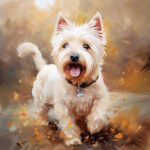 Canvas westhighland terrier schilderij Elena Vittori 60x60cm