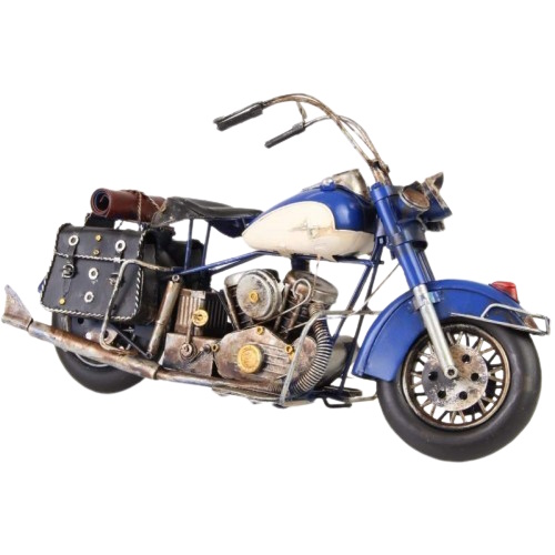 Blauwe motor Harley davidson stijl blikken woondecoratie 2