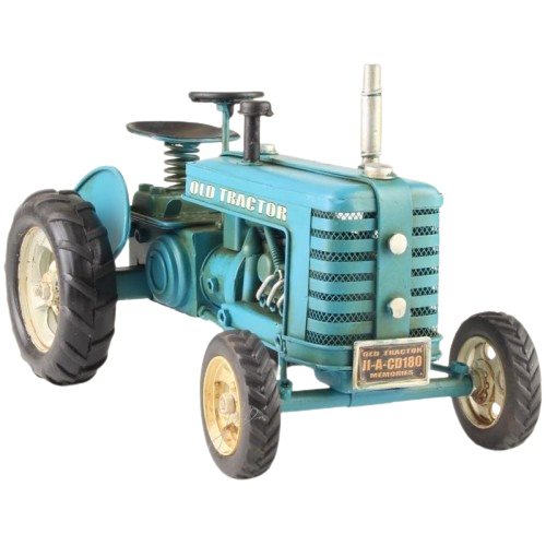 blauwe tractor blikken woondecoratie 2