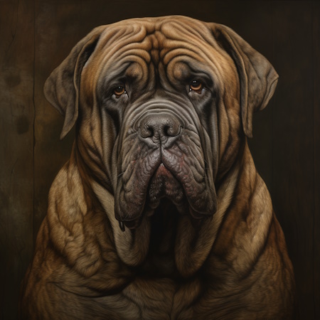 Italiaanse Mastino op canvas door Elena Vittori