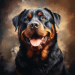 Rottweiler schilderij door Elena Vittori