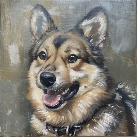 Zweedse Vallhund schilderij Elena Vittori